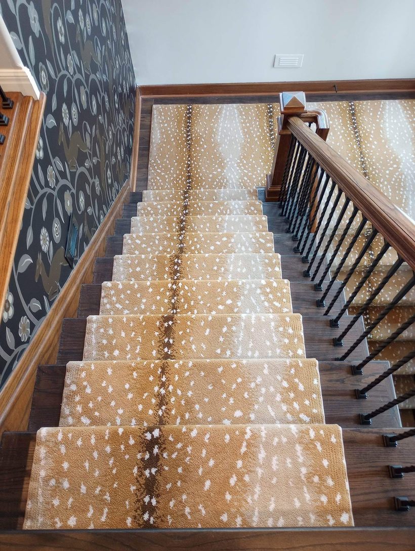 Antelope-print stair runner — B&W Floor Covering, Lake of the Ozarks